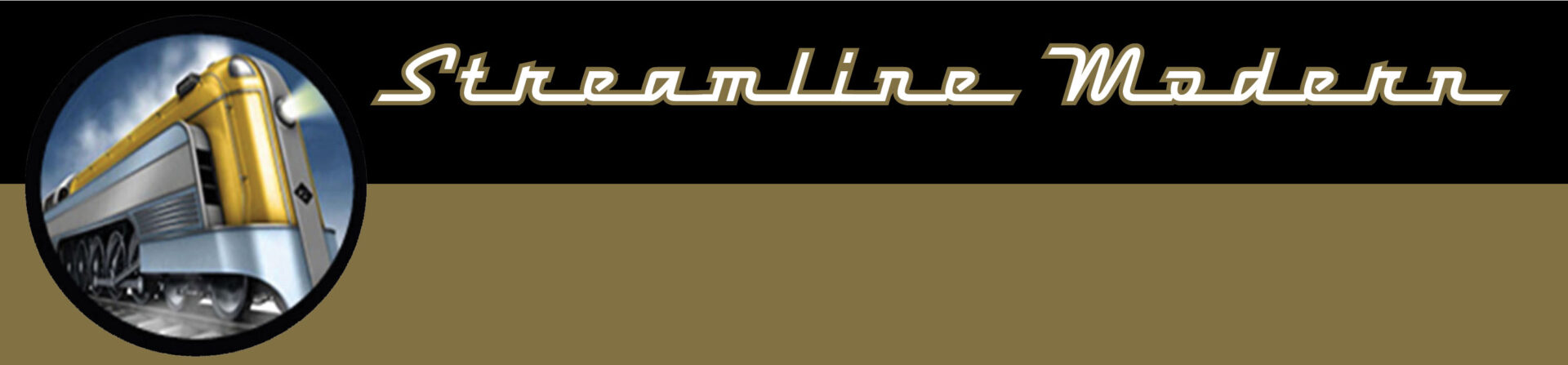Partial view of retro styled text on a black and brown background.