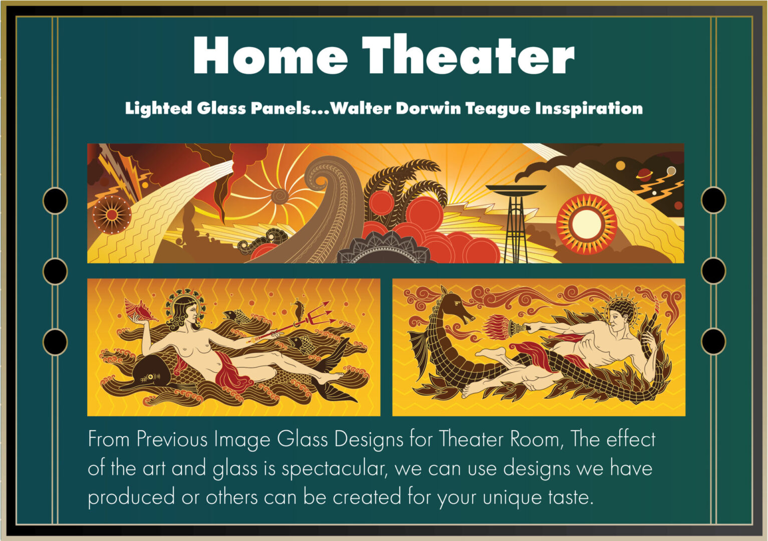 Walter Dorwin Teague Inspired Home Theater Design
