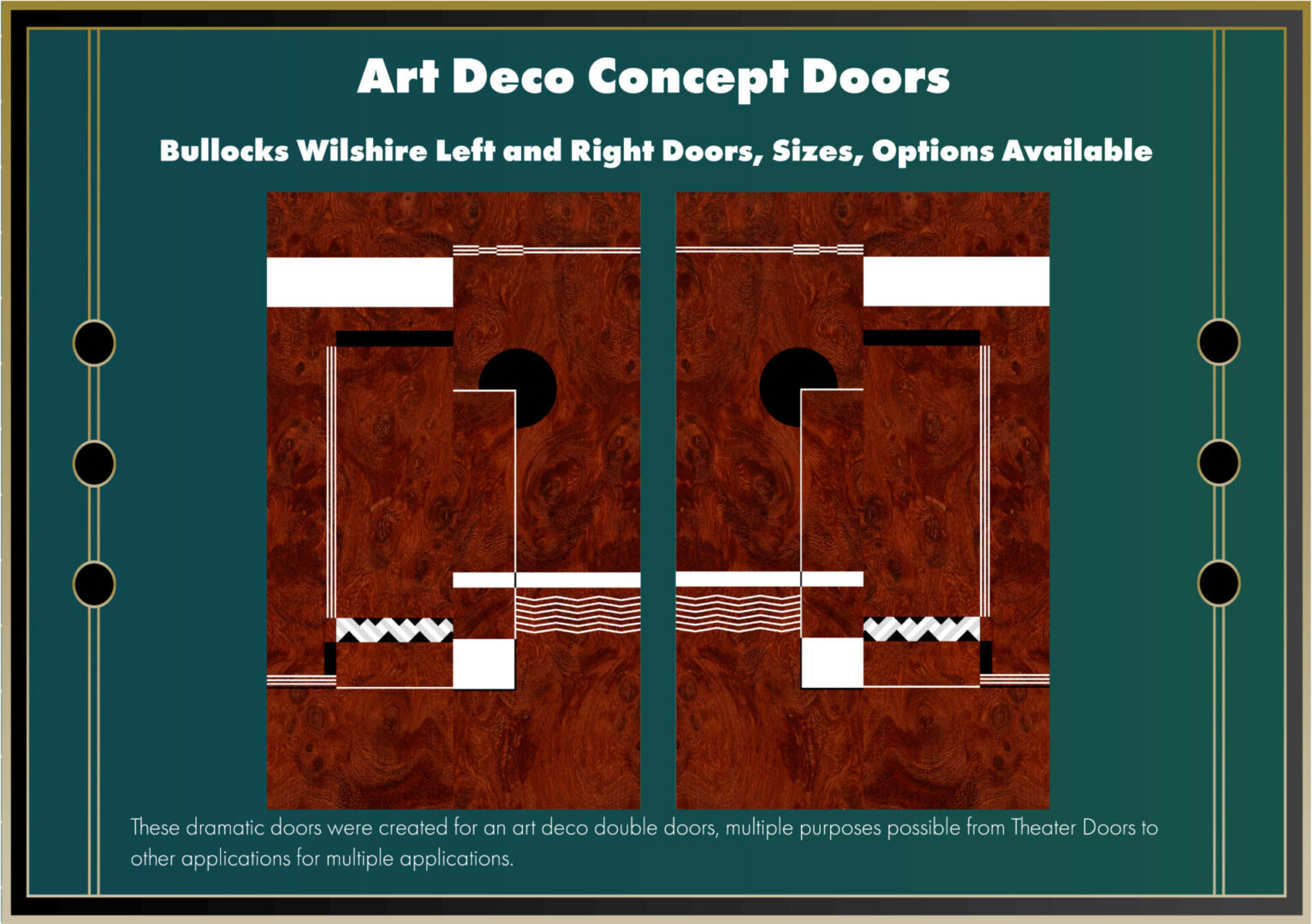 Bullock Wilshire Left and Right Art Deco Concept Doors