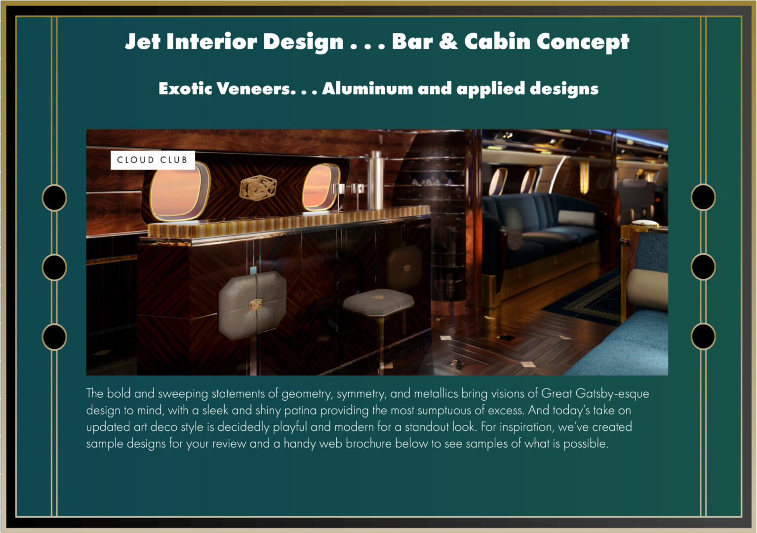 Jet Interior Design with Bar and Cabin Concept