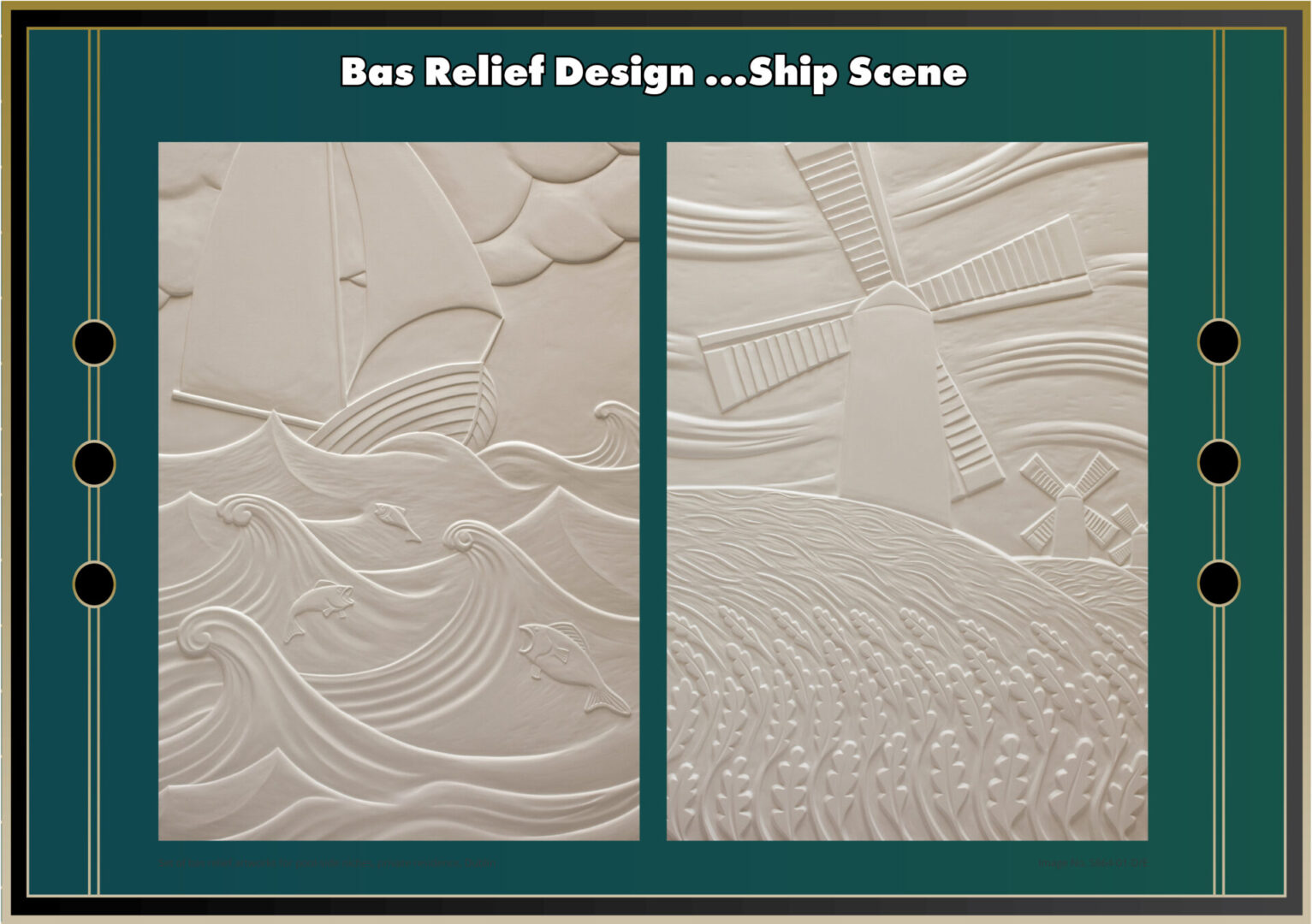 Bas Relief Design showing a ship scene