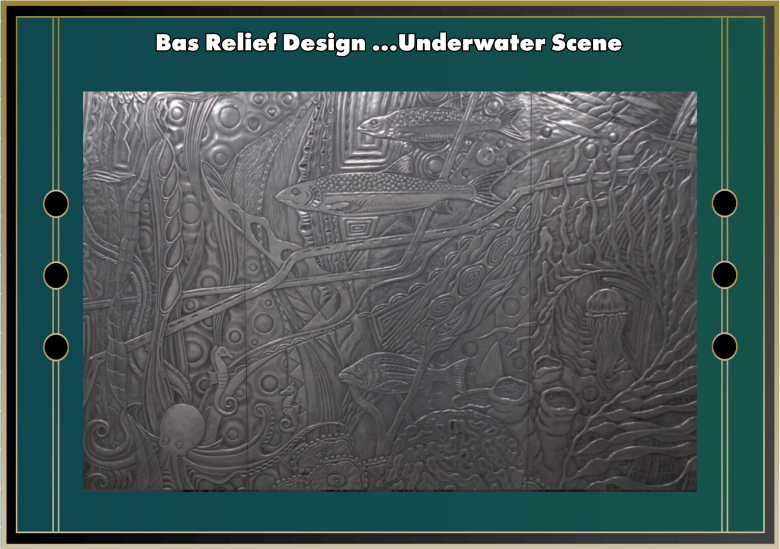 Bas Relief Design showing an underwater scene