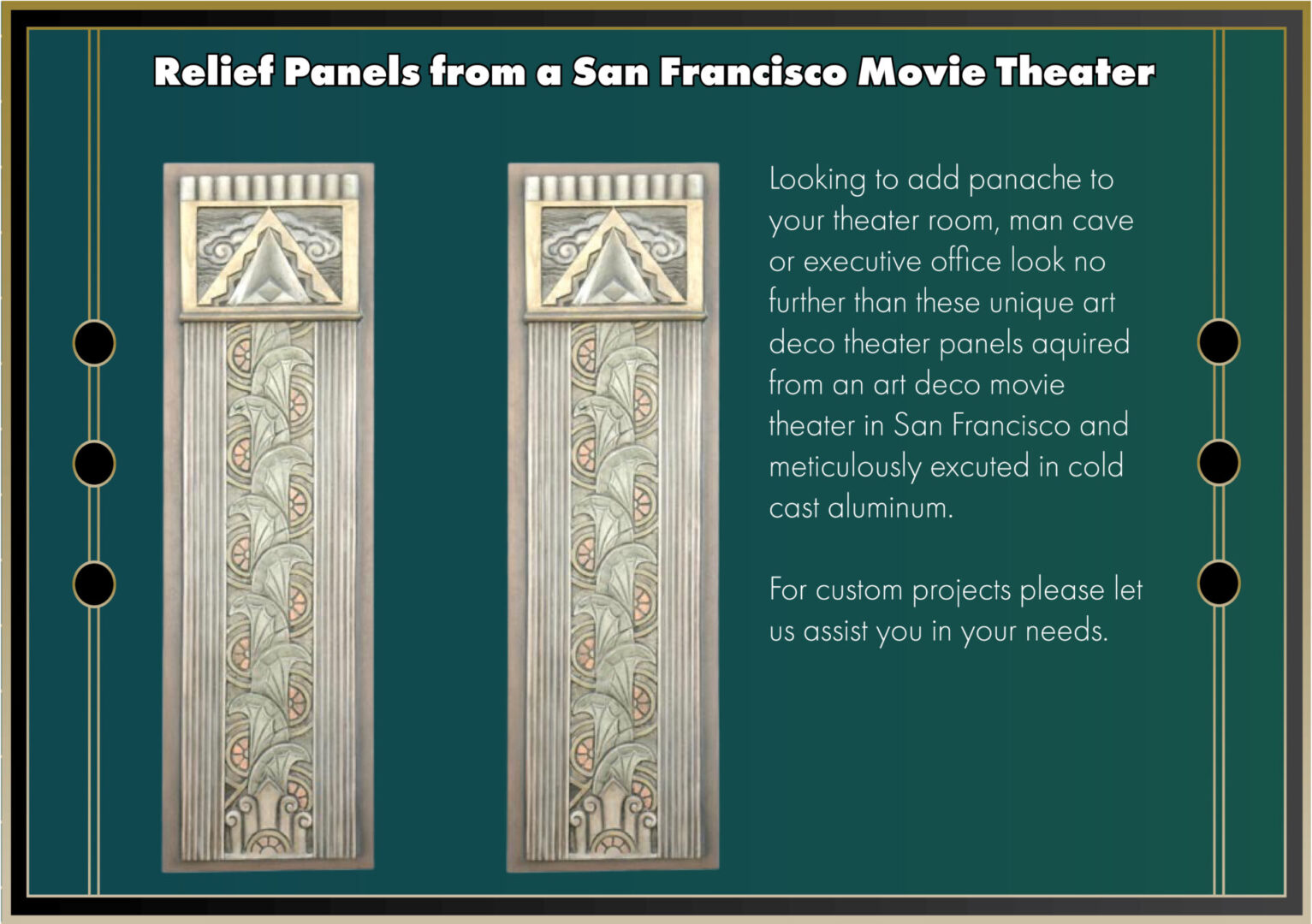 Relief Panels from a San Francisco Movie Theater