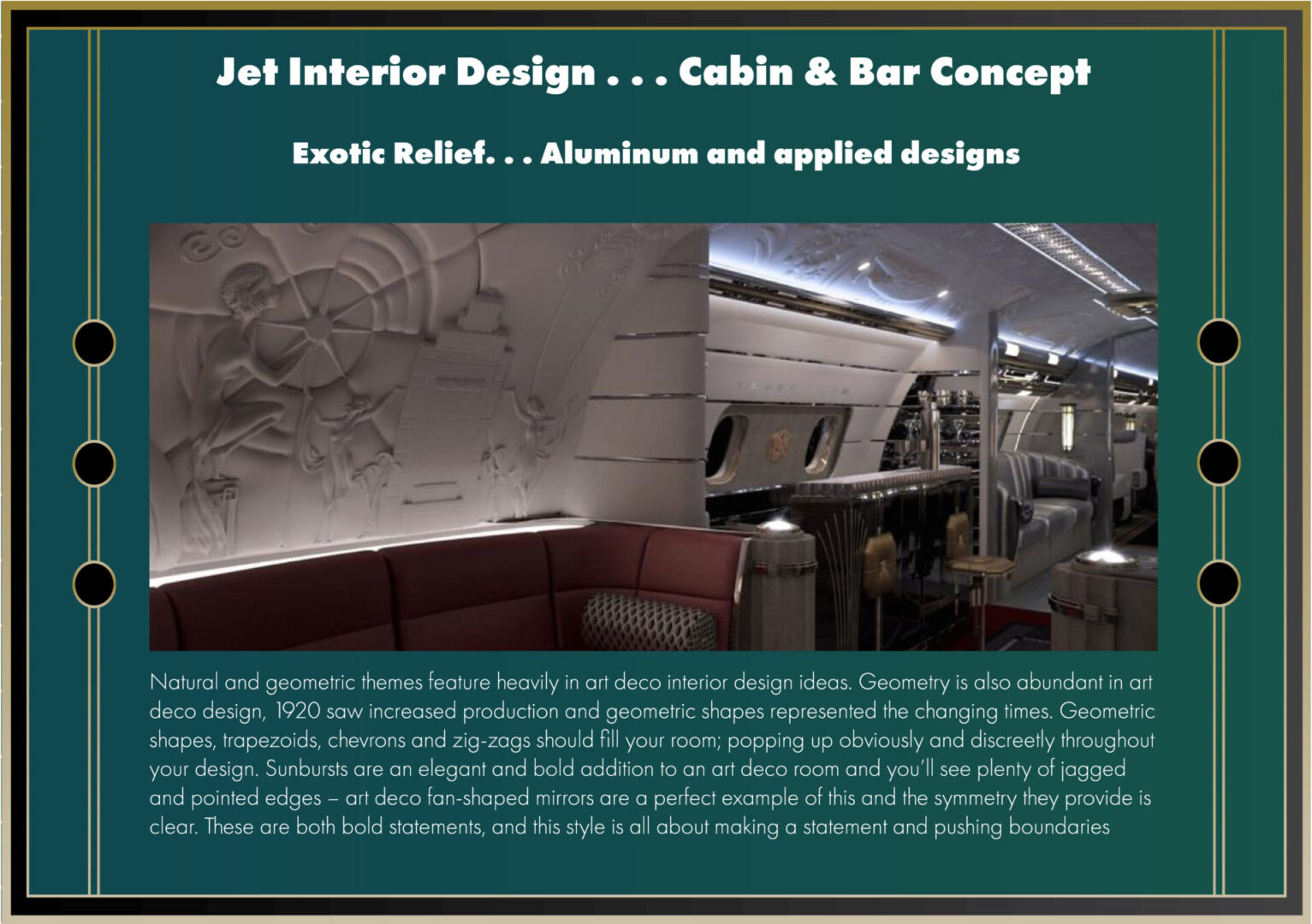 Jet Interior Design with Exotic Relief Concept