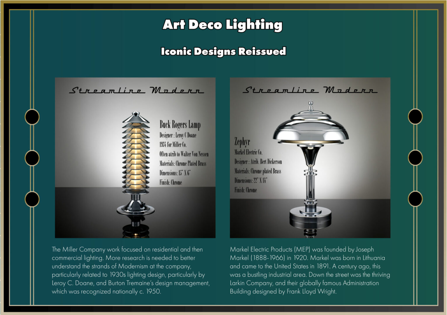 Iconic Designs Reissued for Art Deco Lighting