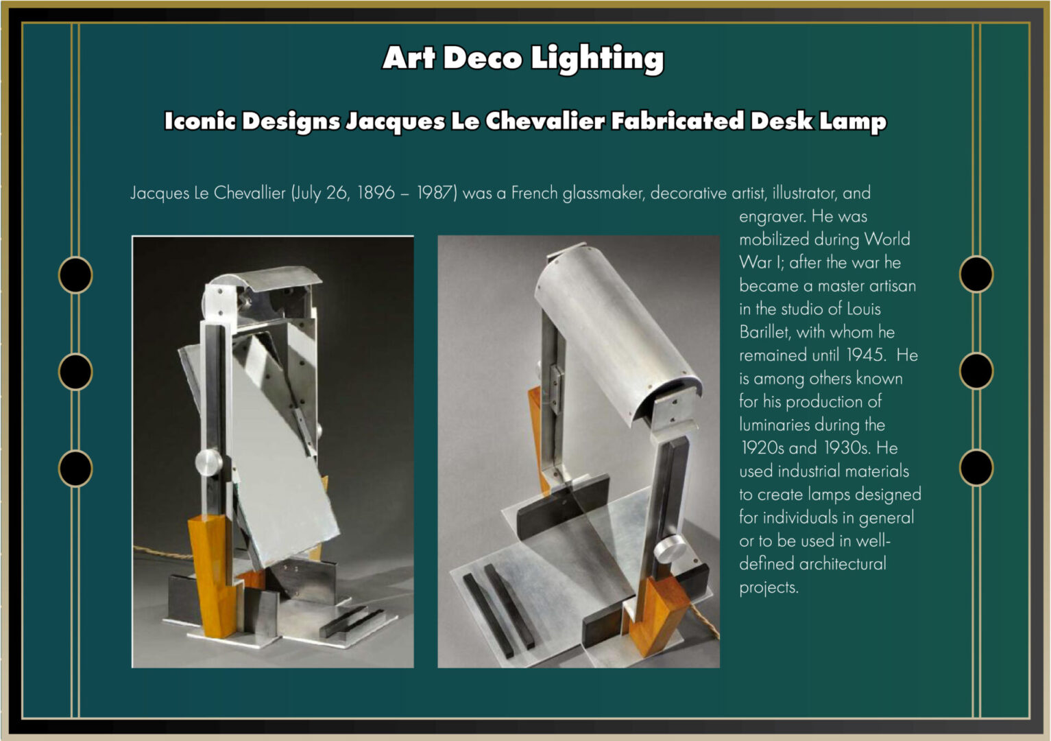 Iconic fabricated Desk Lamp designed by Jacques Le Chevalier