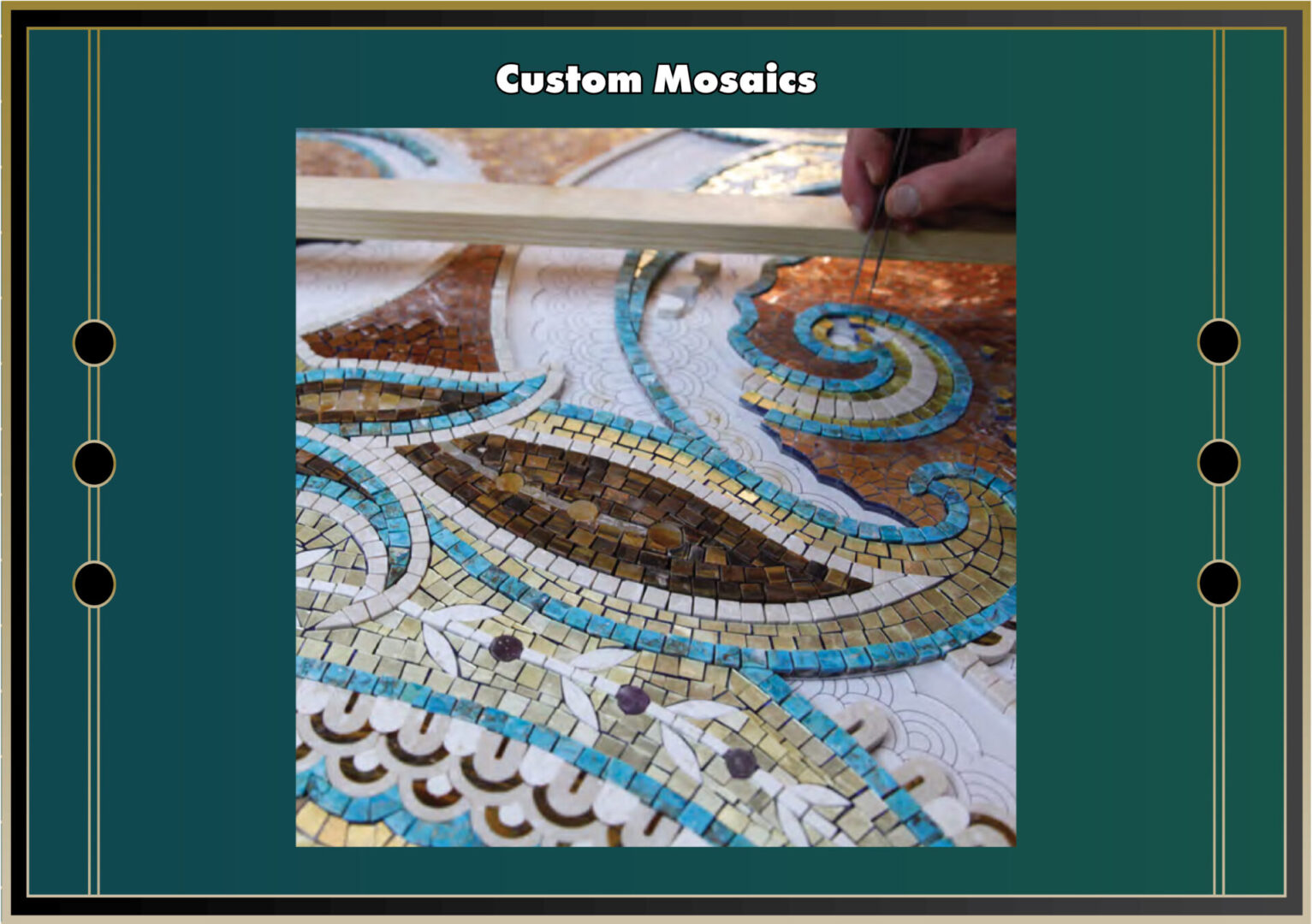 Custom Mosaics being created at Streamline Modern