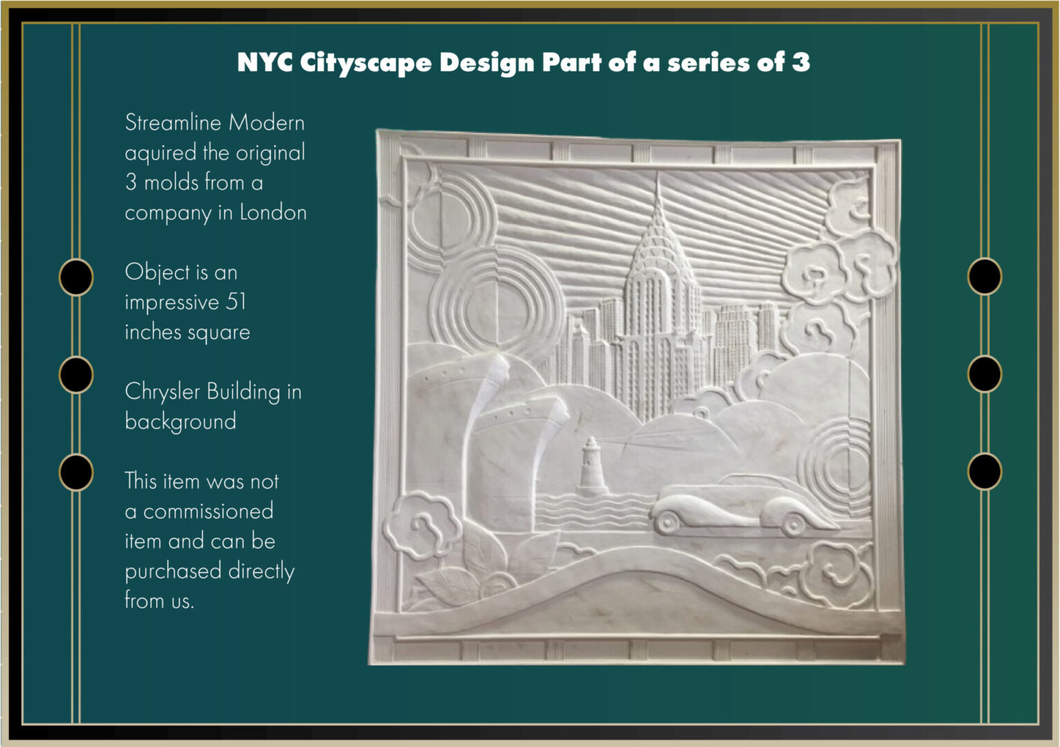 New York City Cityscape designer panel front view