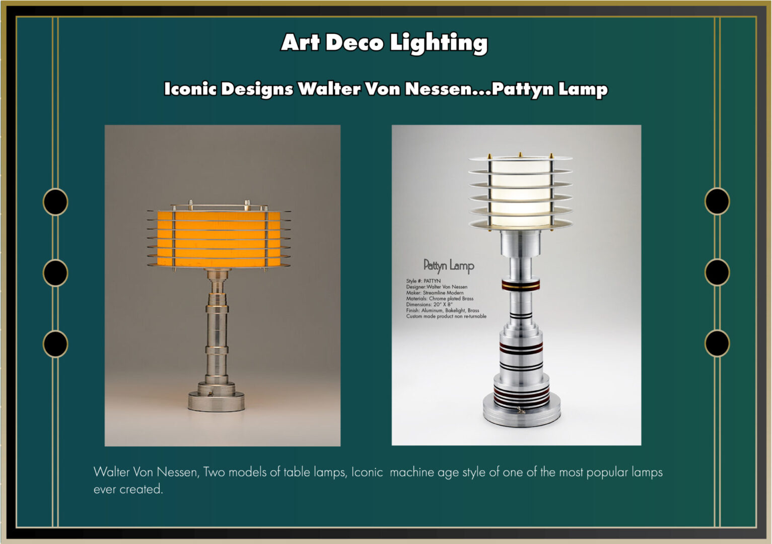Iconic lamp designs by Walter Von Nessen