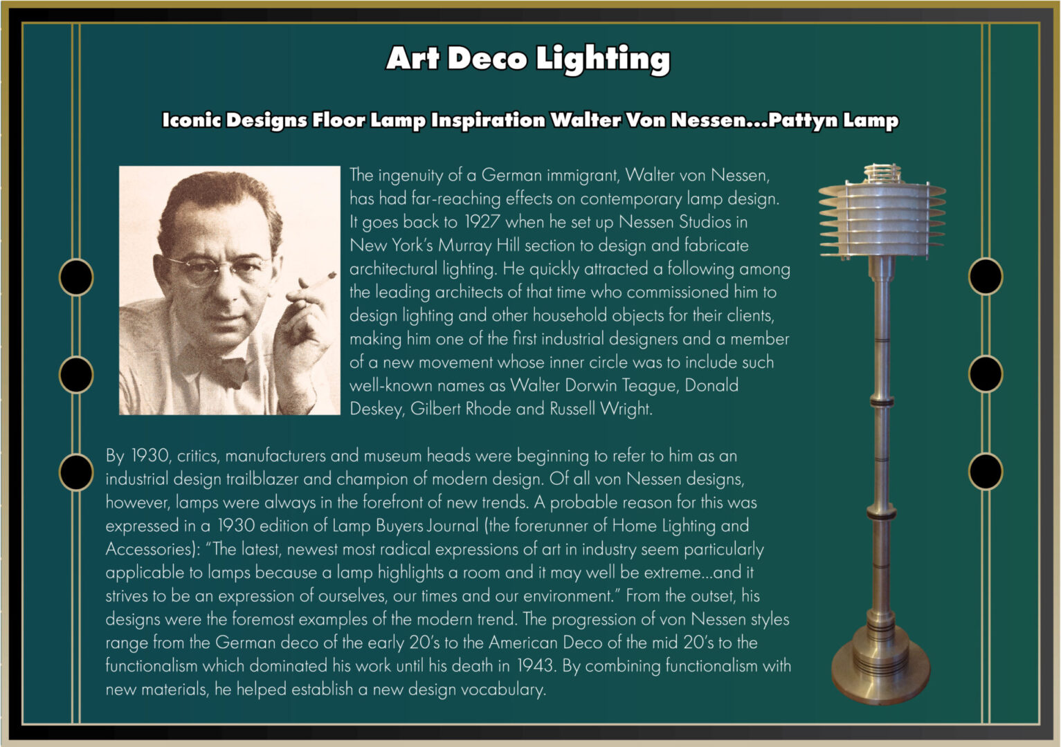 Pattyn Lamp designed by Walter Von Nessen