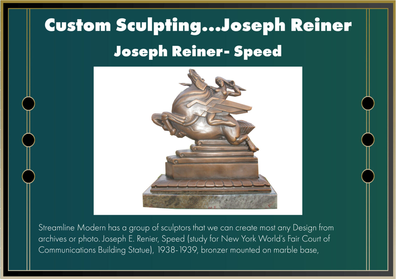 Custom Sculpture named Speed created by Joseph Reiner