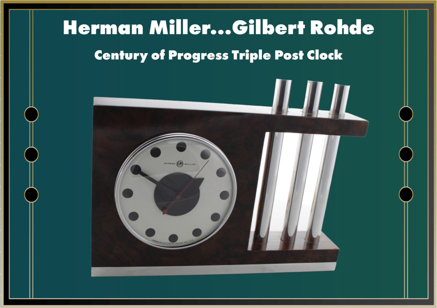 Century of Progress Triple Post Clock