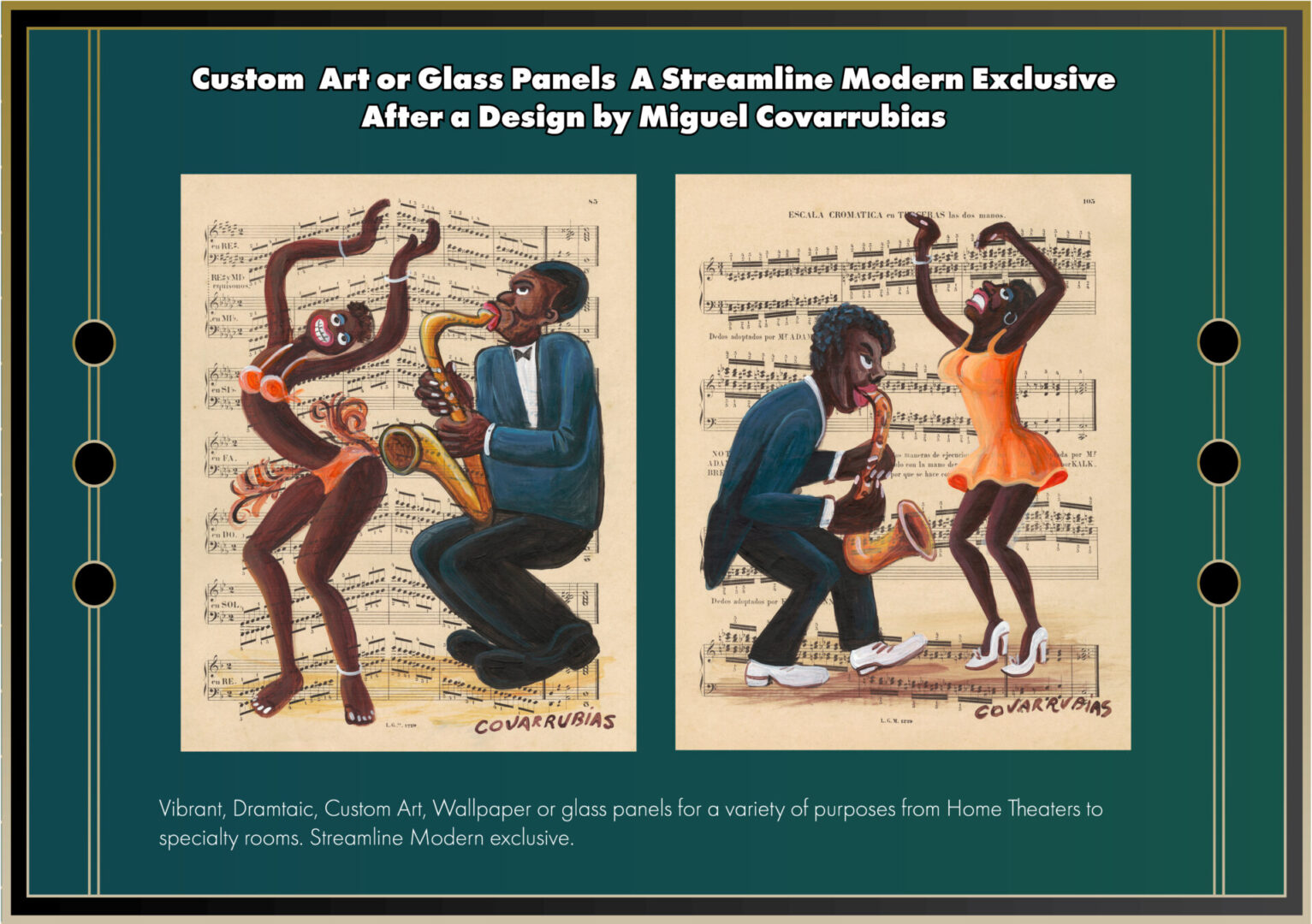 Saxophone player and dancer designed by Miguel Covarrubias