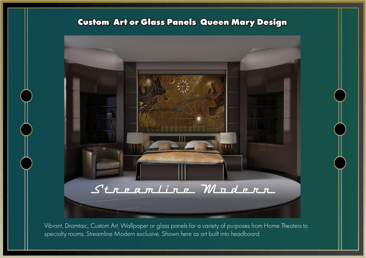 Queen Mary Design Custom Art or Glass Panel is available